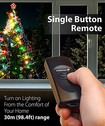 Fosmon Remote Control Outlet Waterproof Outdoor, Wireless Light Switch - color: 2 Grounded Outlet + 2 Remote