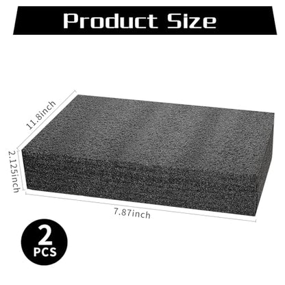 2 Pcs Polyethylene Foam Sheet 12 x 8 x 2.1 Inch Polyethylene Foam Insert Cuttable Packing Foam Block Foam Padding for Toolbox Storage and Crafts, Black
