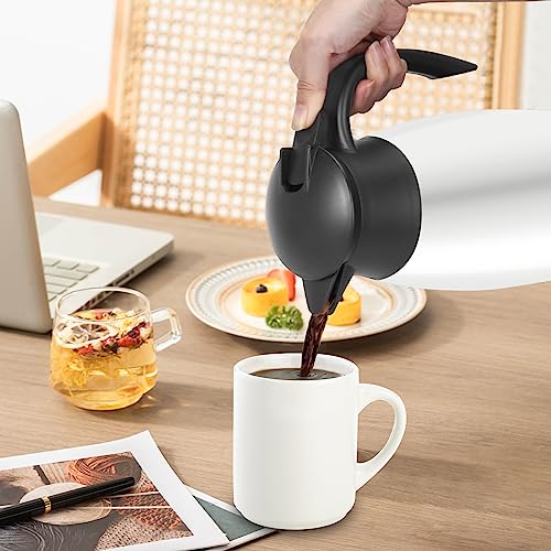 70oz Thermal Coffee Carafe Insulated Coffee Thermos Airpot, Stainless Steel Coffee Carafes Urn For Keeping Hot, Double Walled Insulated Vacuum Flask, Hot Beverage Drink Tea Coffee Dispenser, White - color: White