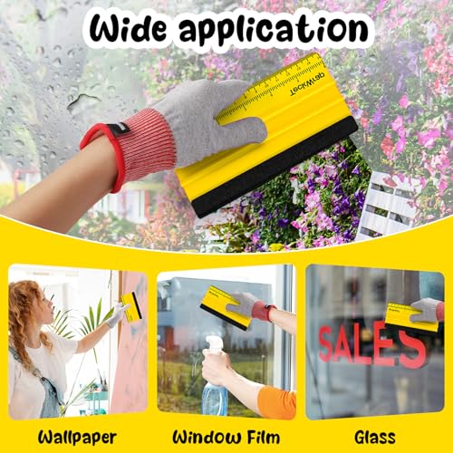 TECKWRAP Professional Felt Squeegee for Vinyl, Yellow, 2 PCS, 6"x2.9" - color: 2pcs Yellow
