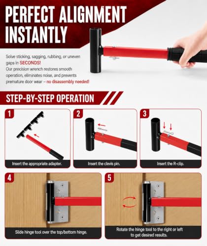 4-in-1 Door Hinge Adjustment Tool, Fix Misaligned Doors & Cabinets