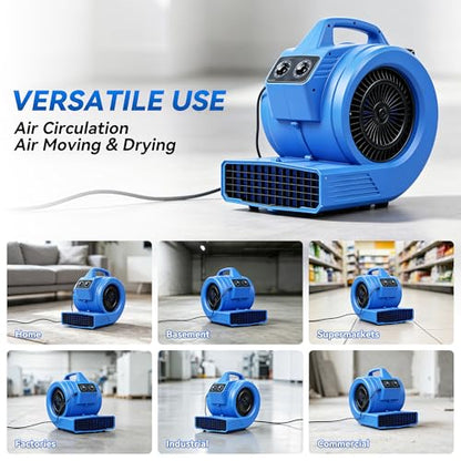 Blower Fan Air Mover - 1.5HP 5000 CFM - 3 Speed Floor Drying Fan - size: 5000CFM