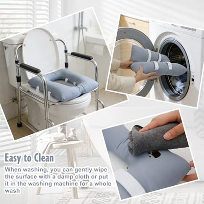 Bedside Commode Cushion, Waterproof Coating Toilet Seat Cushion - color: Blue