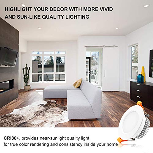 3.5 Inch LED Recessed Lighting, Dimmable LED Downlight 7W (55W Halogen Equivalent), CRI80+ 4000K Natural White LED Recessed Lights Ceiling Light with LED Driver, 10 Pack - color: 4000k (Natural White), size: White-3.5Inch-10Pack