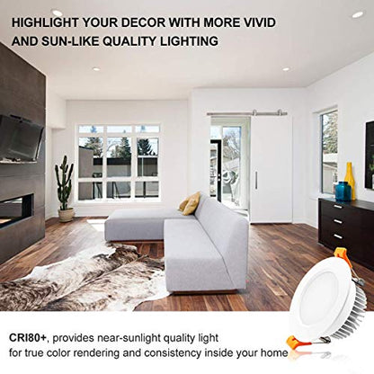3.5 Inch LED Recessed Lighting, Dimmable LED Downlight 7W (55W Halogen Equivalent), CRI80+ 4000K Natural White LED Recessed Lights Ceiling Light with LED Driver, 10 Pack - color: 4000k (Natural White), size: White-3.5Inch-10Pack