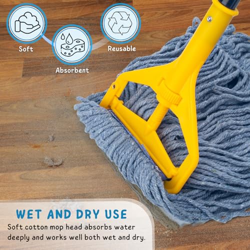 Commercial Mop for Floor Cleaning, 59'' Heavy Duty Industrial Cotton Mops - size: 59in