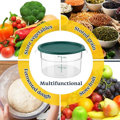 Ziliny 1 Pcs 2 Qt Dough Proofing Container with Lid and Green Scale, Green - color: Green, size: 2 Qt