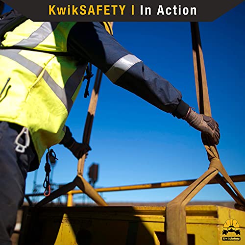 KwikSafety - Charlotte, NC - Mighty Sumo 1”x 16’ Poly Web Sling Lifting Strap Construction ASME OSHA / 3200lbs Vertical 2550lbs Choker 6400lbs Basket/Rigging Moving Towing Hoisting Gear - size: 1"x16' | 3200 lbs