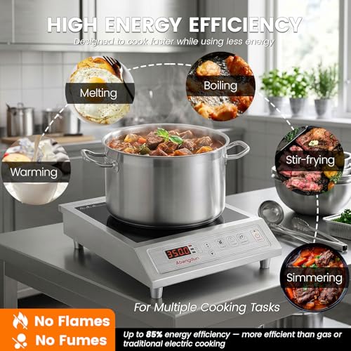 3500W Commercial Induction Cooktop, 220V Induction Hot Plate