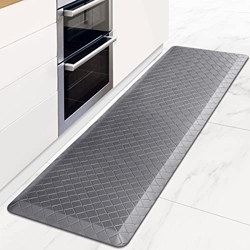 HappyTrends Kitchen Floor Mat - 4/5 Inch Thick Anti-Fatigue Kitchen Rug - color: Grey, size: 60"L x 17.3"W x 0.8"Th