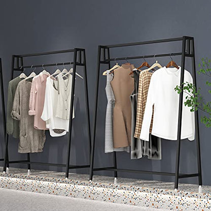 HOMEKAYT Black Clothing Racks for Hanging Clothes, Modern Clothes Rack Heavy Duty Display Rack for Home and Clothing Store 47''L-Black - color: black
