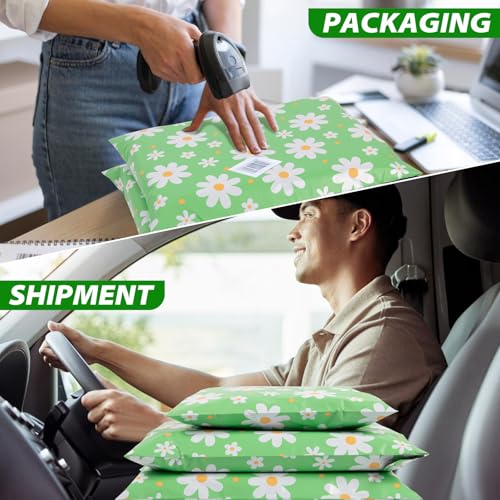 Oududianzi Large Poly Mailers 14.5x19, 50PCS Waterproof Shipping Bags, Self-Sealing Mailers Poly Bags, Packaging Bags for Small Bussiness - color: Big Daisy, size: 14.5x19 - 50Pack