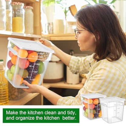 FoldTier 2 Pcs Square Food Storage Containers, White, 18 Qt - color: White, size: 18 Qt