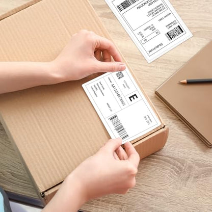 3x5 Inch Thermal Labels,Rectangle Sticker,300PCS Water & Oil Proof Shipping Labels with Strong Adhesive,Compatible with Zebra & Rollo,for Moving Boxes,Small Business & Inventory,White - color: White