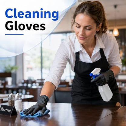 Nitrile Disposable Gloves 5 Mil, Large, 100 Count - color: Black, size: Large