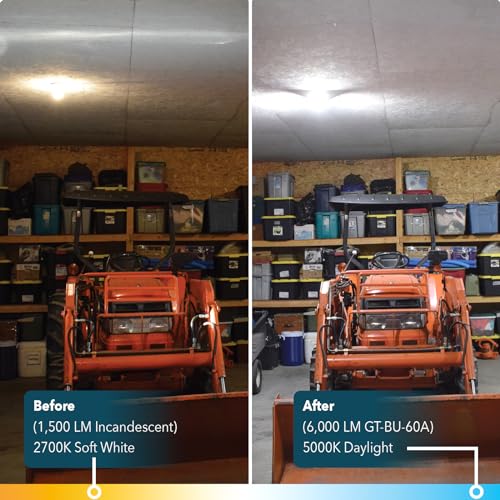 GT-Lite LED Garage Bulb, 60W (300W Equivalent), 6,000 Lumen - color: 6,000 Lumen