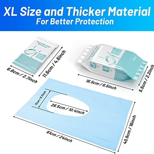 30 Pack Toilet Seat Covers Disposable100% Waterproof XL Individually Wrapped Disposable Toilet Seat Covers for Adults and Kids Potty Training, Travel Accessories for Public Restrooms Airplane Camping - size: 30 Pack, XL