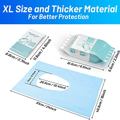 30 Pack Toilet Seat Covers Disposable100% Waterproof XL Individually Wrapped Disposable Toilet Seat Covers for Adults and Kids Potty Training, Travel Accessories for Public Restrooms Airplane Camping - size: 30 Pack, XL