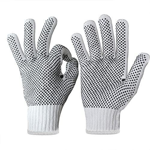 Evridwear Cotton Polyester String Knit Shell Safety Protection Work Gloves for Painter Mechanic Industrial Warehouse Gardening Construction One Case (12 Pairs X20) With Two Side dots, S Size - color: Two Side Dots - 240 Pairs, size: Small