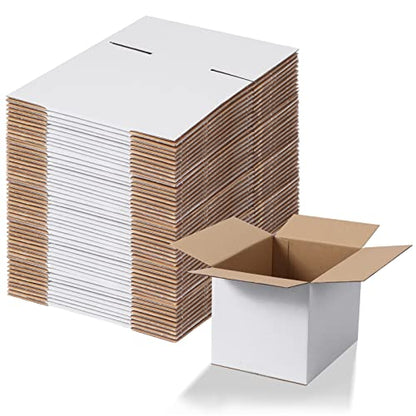 Calenzana 8x6x6 Shipping Boxes Set of 40, White Corrugated Cardboard Box for Mailing Packing Gifts Small Business - size: 8x6x6, style: 40 Pack