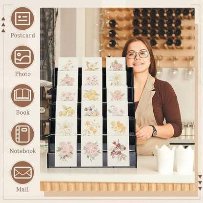 Yuntau 6 Tier Greeting Card Display Stand, Black - color: Black, size: 6 Tier