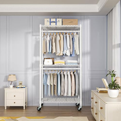 FUTASSI P1 Medium Heavy-Duty Portable Closet, 30" W x 14" D x 76" H, White - color: White, size: P1 Medium