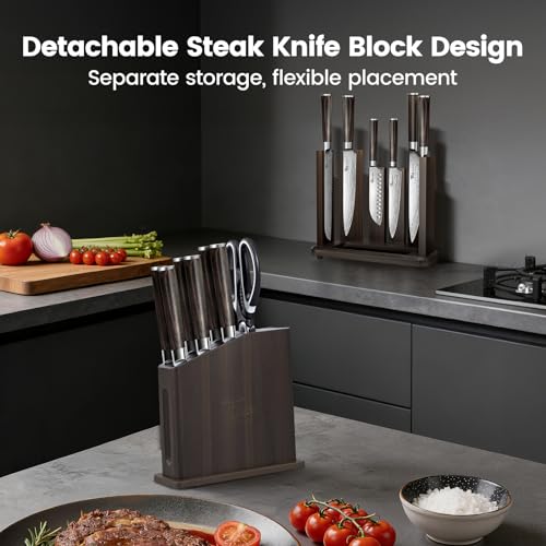 SYOKAMI 15-Piece Kitchen Knife Set with Magnetic Block, New for 2026 - size: 15 Piece with Magnetic Block