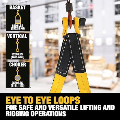 DEWALT 2"×12', 1-Ply, Type 3, Class 7 Heavy-Duty Lifting Sling, 1-Pack - size: 2” x 12’, style: Single