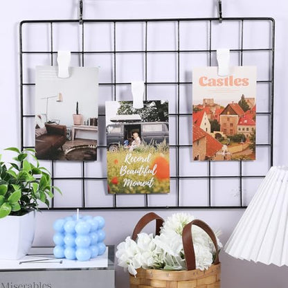 32 Pcs Plastic Gridwall Clips, Accessory Hooks for Hanging Display Sign Holder, Storage and Organization in Retail, Home, Workspace, White