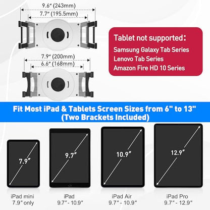 AboveTEK Retail Kiosk iPad Stand, 360 Rotating Commercial POS Tablet Stand with Aluminum iPad Holder for Desk & Bed