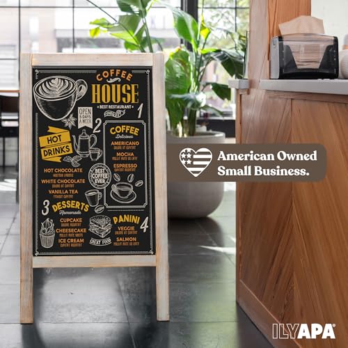 Ilyapa A Frame Chalk Board Easel Sign 40x20 in - Sandwich Signs Outdoor - color: Rustic Grey Wash