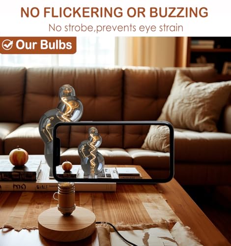 4W Filament 2700K Warm Lights,Dimmable E26 Lamp Base,1-Pack - color: Special Electroplated Bubble Lights(dimmable)
