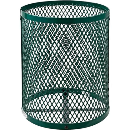 Global Industrial Outdoor Diamond Steel Trash Can with Rain Bonnet Lid and Plastic Liner, 36 Gallon Capacity, Green, Commercial Trash Can, 23-1/2" Diameter, 40-1/2"H - color: Green