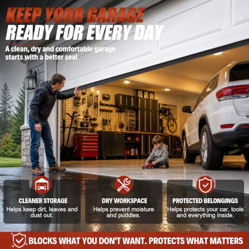 Garage Door Bottom Seal, 10FT EPDM Weather Stripping with Aluminum Track - color: With Aluminum Tracks, size: 10 Feet
