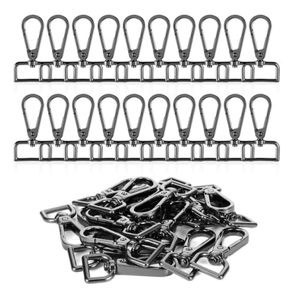 20 Pcs Metal D Ring Swivel Lobster Claw Clasp Snap Hooks Purse Hardware - color: Black, size: 1 Inch