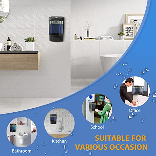 Manual Soap Dispenser, 23.7oz/700ml Wall Mount Soap Dispenser, Large Capacity Kitchen Bathroom Hand Soap Pump, Commercial Refillable Shampoo Shower Gel Lotion Dispenser, Black - color: Black 700ml