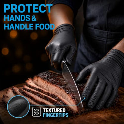 Nitrile Gloves HEAVY DUTY 6 Mil Disposable Rubber Black Gloves XL - size: X-Large