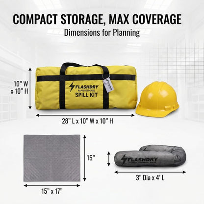 FlashDry Portable Universal Spill Kit Bag- Hazardous Clean Up Kit - Single - size: Single, style: No Absorbent