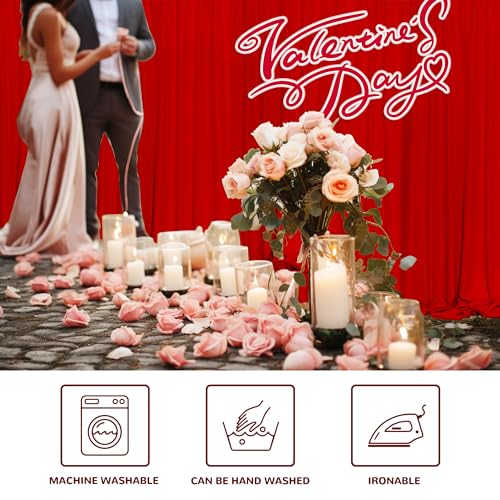 MEETSKY Blue Backdrop Curtains,Birthday Backdrop Drapes,5ft x 7ft,2 Panels - color: Red, size: 60"W x 84"L (Pack of 2)