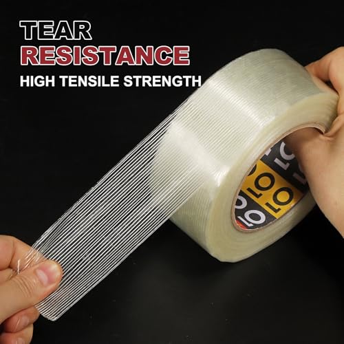 uxcell Filament Strapping Tape 1 9/16" x 54.7 Yards 5.9 Mil Heavy Duty Tape - size: 1 9/16 Inch x 54.7 Yards 5.9 Mil
