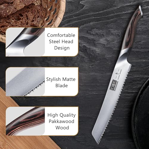 HOSHANHO Bread Knife 8 inch, Ultra Sharp Japanese Serrated Bread Knife - size: 8"