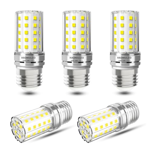 LED Light Bulbs 100 Watt Equivalent, Daylight White 5000K, 10W LED Bulb E26/E27 1000LM for Ceiling Fan Chandelier Pendant Lighting, Non-dimmable,5 Pack - color: 5000k Daylight White