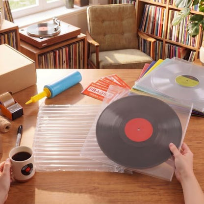 PerKoop 100 Pack 12 Inch Vinyl Record Laptop Inflatable Protective Bags - size: 12 Inch Vinyl Record