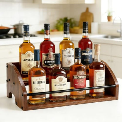 Rustic Wooden Countertop Organizer - color: 2-tier Brown