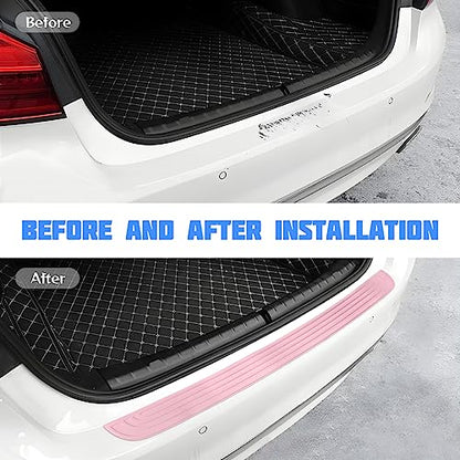 8sanlione Non-Slip Rubber Car Rear Bumper Guard Strip, Pink/40.9"x3.5" - color: Pink, size: 40.9"x3.5"