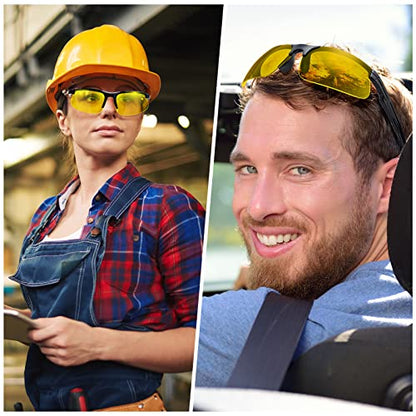 Kathfly 36pcs Safety Glasses Work Scratch Resistant Glasses,Amber - color: Amber