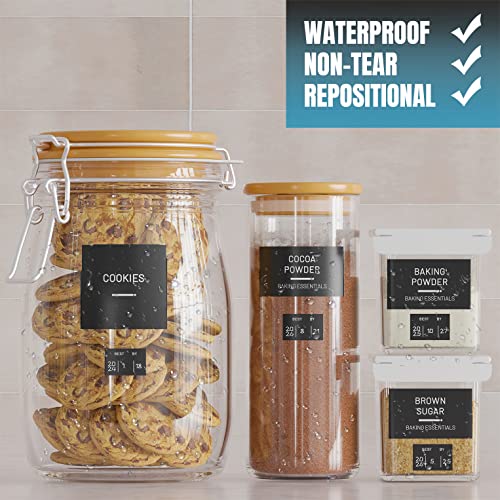 Neatsure 284 Pantry Labels with 112 Expiration Date Labels for Food Containers, Preprinted Stickers Booklet for Storage Bins, Minimalist Kitchen Labels for Organizing - style: Pantry Labels