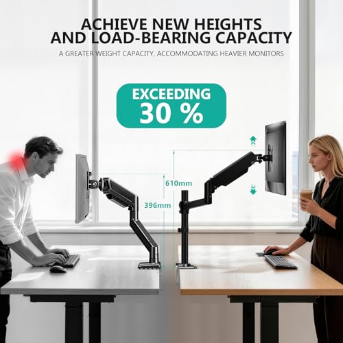 WALI Tall Single Monitor Arm for 13-33 inch Screens, up to 19.8 lbs - color: Black (Single), size: 13" to 33"