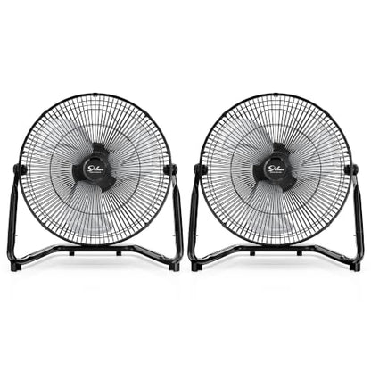 Simple Deluxe 18 Inch 3-Speed High Velocity Heavy Duty Metal Industrial Floor Fan for Warehouse, Workshop, Factory and Basement, Black, 2 Pack - size: 18 Inch, style: 2 Pack