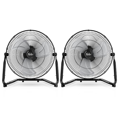 Simple Deluxe 18 Inch 3-Speed High Velocity Heavy Duty Metal Industrial Floor Fan for Warehouse, Workshop, Factory and Basement, Black, 2 Pack - size: 18 Inch, style: 2 Pack